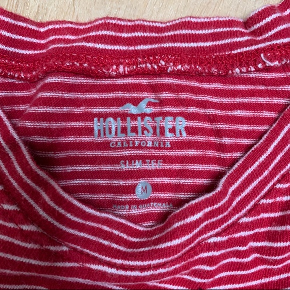 HOLLISTER GRAPHIC STRIPED TEE RED & WHITE - Picture 4 of 4